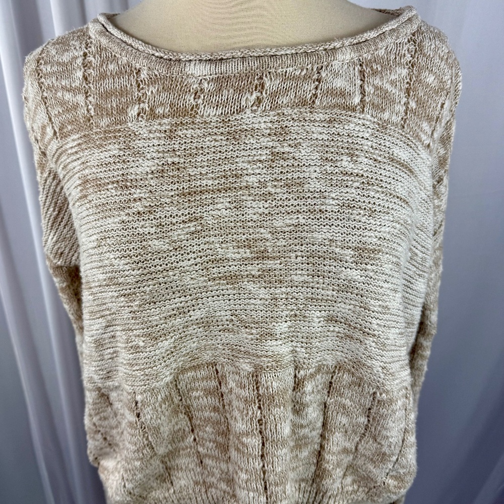 Lightweight Brown/White Long Sleeve Sweater